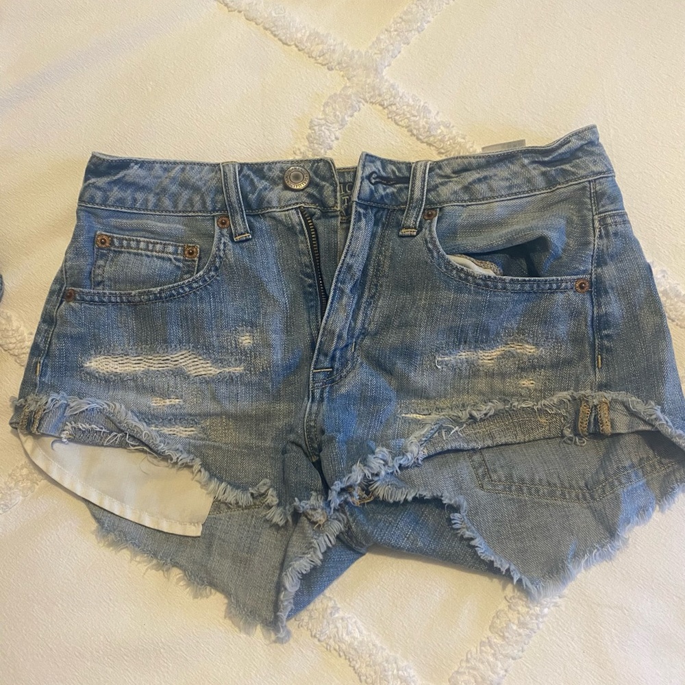 AE denim shorts